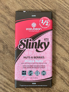 Zazubean Slinky 67% Dark Cacao Nuts & Berries (Low Sugar!) 80g