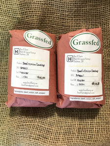 Box H Grass Fed Beef & Onion Sausage