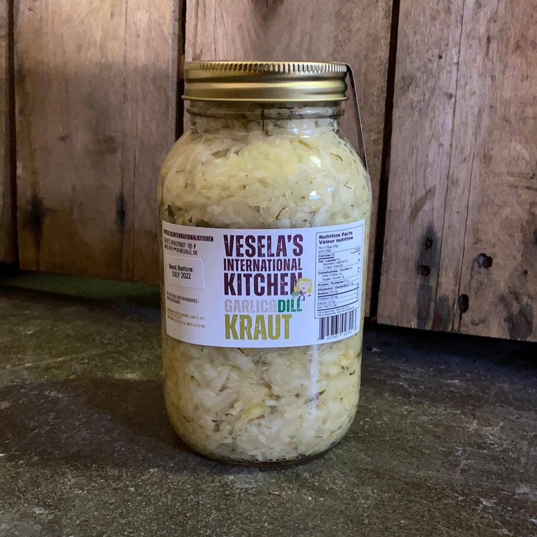 Vesela's Garlic & Dill Kraut (1L)