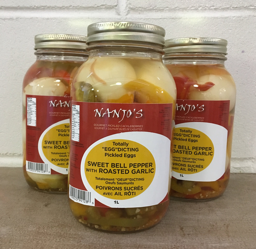Nanjo's Gourmet Pickled Eggs Sweet Bell Pepper with Roasted Garlic (1L)