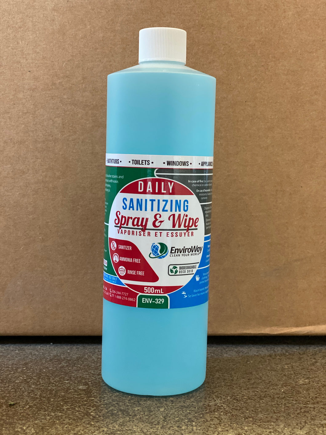 EnviroWay Daily Sanitizing Spray & Wipe (500ml)