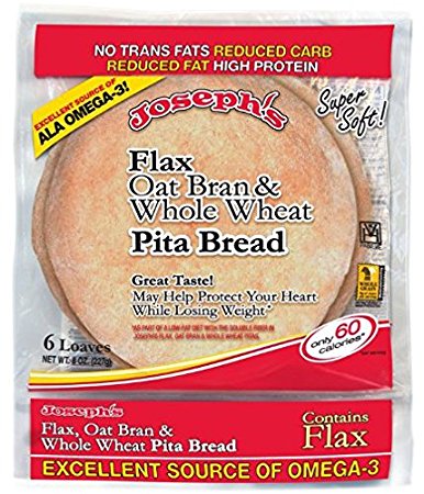 Joseph's Flax, Oat Bran and Whole Wheat Pita Bread (6 pitas)