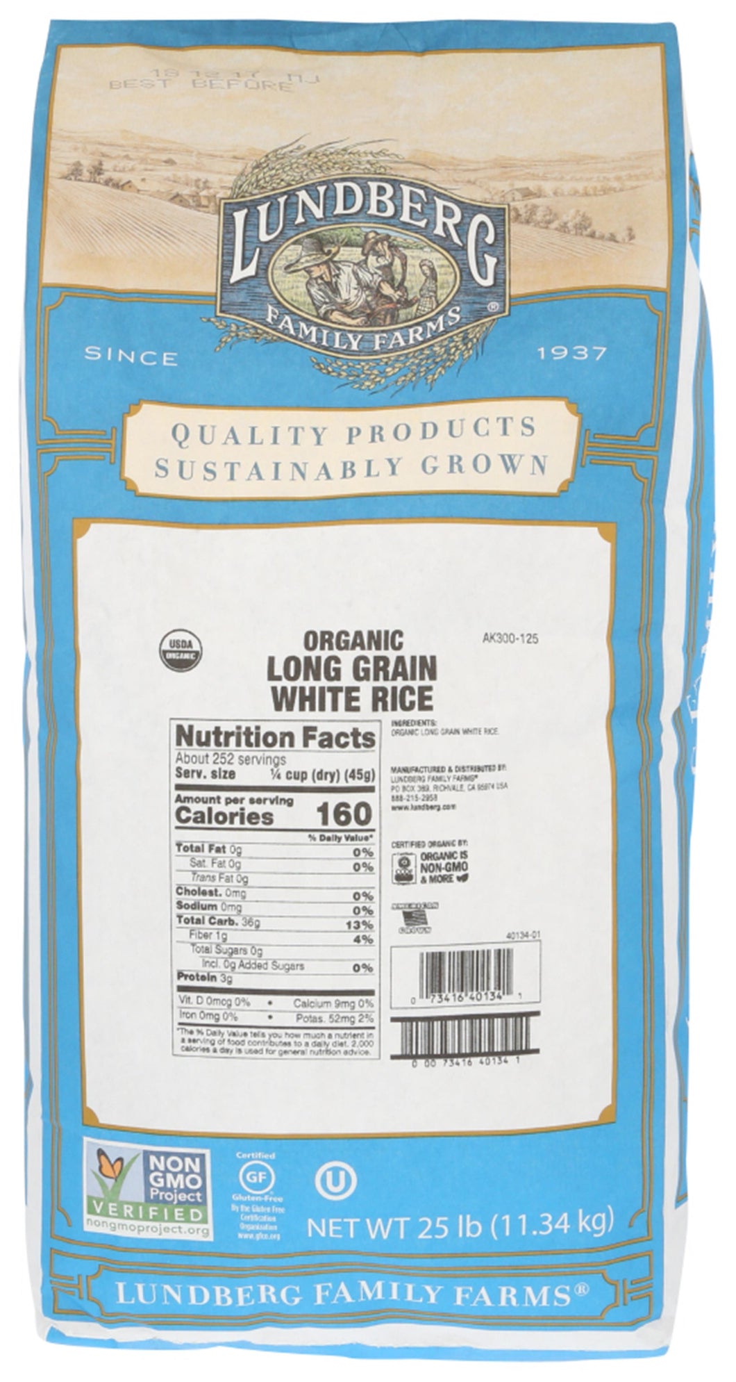 Long Grain White Rice, 25lbs