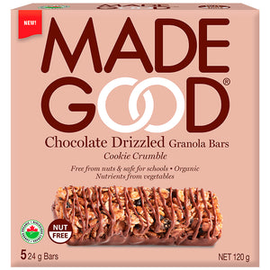 MadeGood Chocolate Drizzled Cookie Crumble Granola Bars (5 Bars)