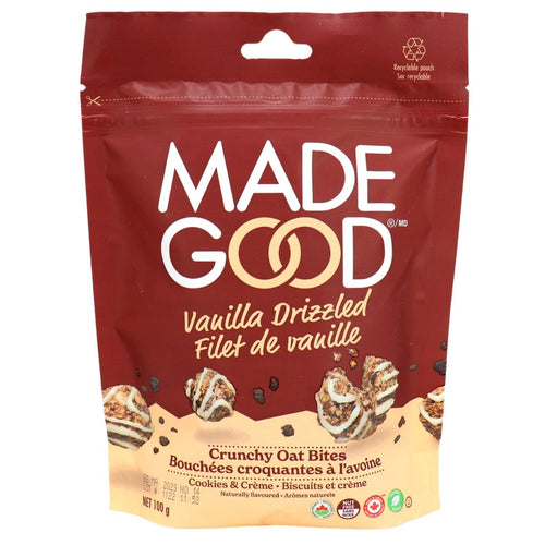 MadeGood Vanilla Drizzled Crunchy Oat Bites - Cookies & Creme (100g)