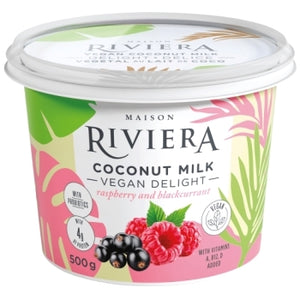 Maison Riviera Coconut Milk Yogurt Raspberry Blackcurrant (500g)