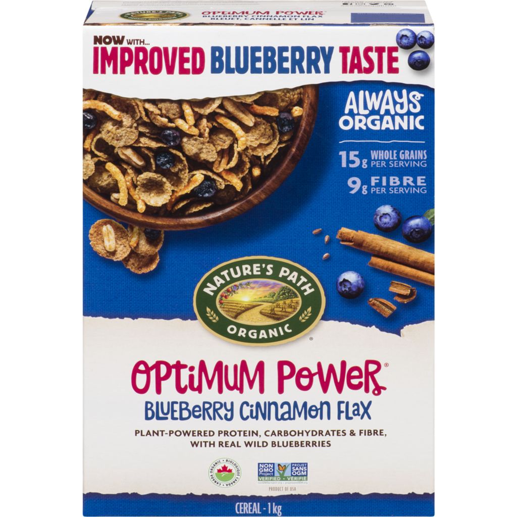 Nature's Path Optimum Power Blueberry Cinnamon Flax Cereal (1kg)