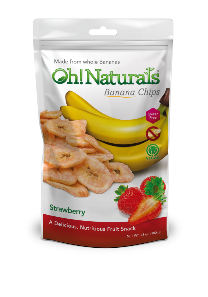 Oh! Naturals Banana Chips Strawberry (100g)