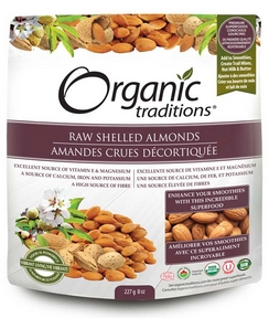 Organic Traditions Raw Shelled Almonds (227g)