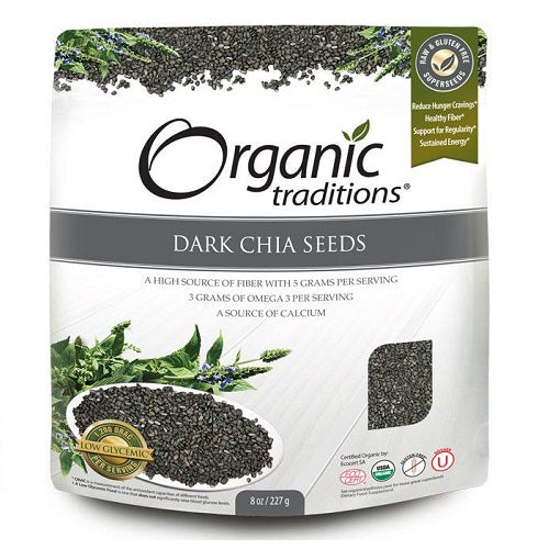 Organic Traditions Dark Chia Seeds (227g)