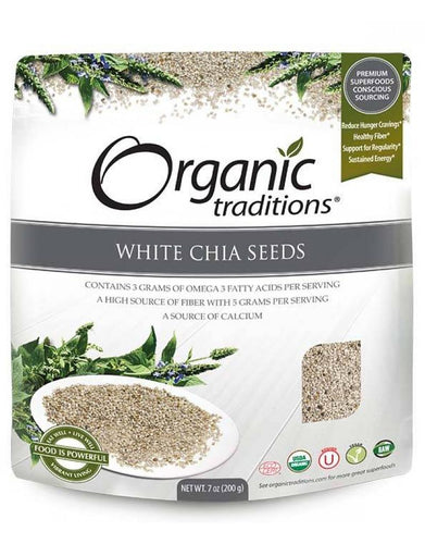 Organic Traditions White Chia Seeds (454g)