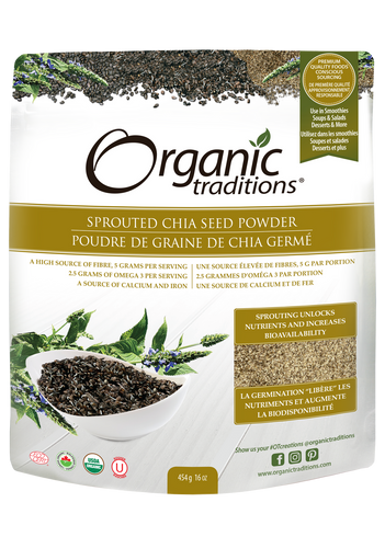 Organic Traditions Sprouted Chia Seed Powder (454g)