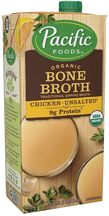 Pacific Foods Organic Unsalted Chicken Bone Broth (946ml)