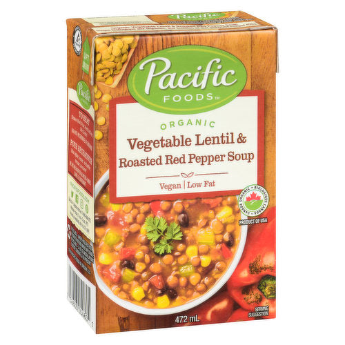 Pacific Foods Vegetable Lentil & Roasted Red Pepper Soup (472ml)