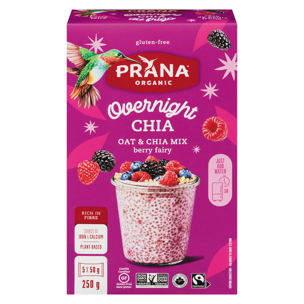 Prana Overnight Chia Berry Fairy (5x50g) – Body Fuel Organics
