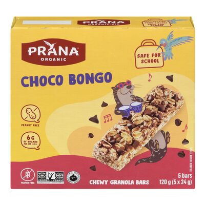 Prana Organic Choco Bongo Chewy Granola Bars (5 Bars)