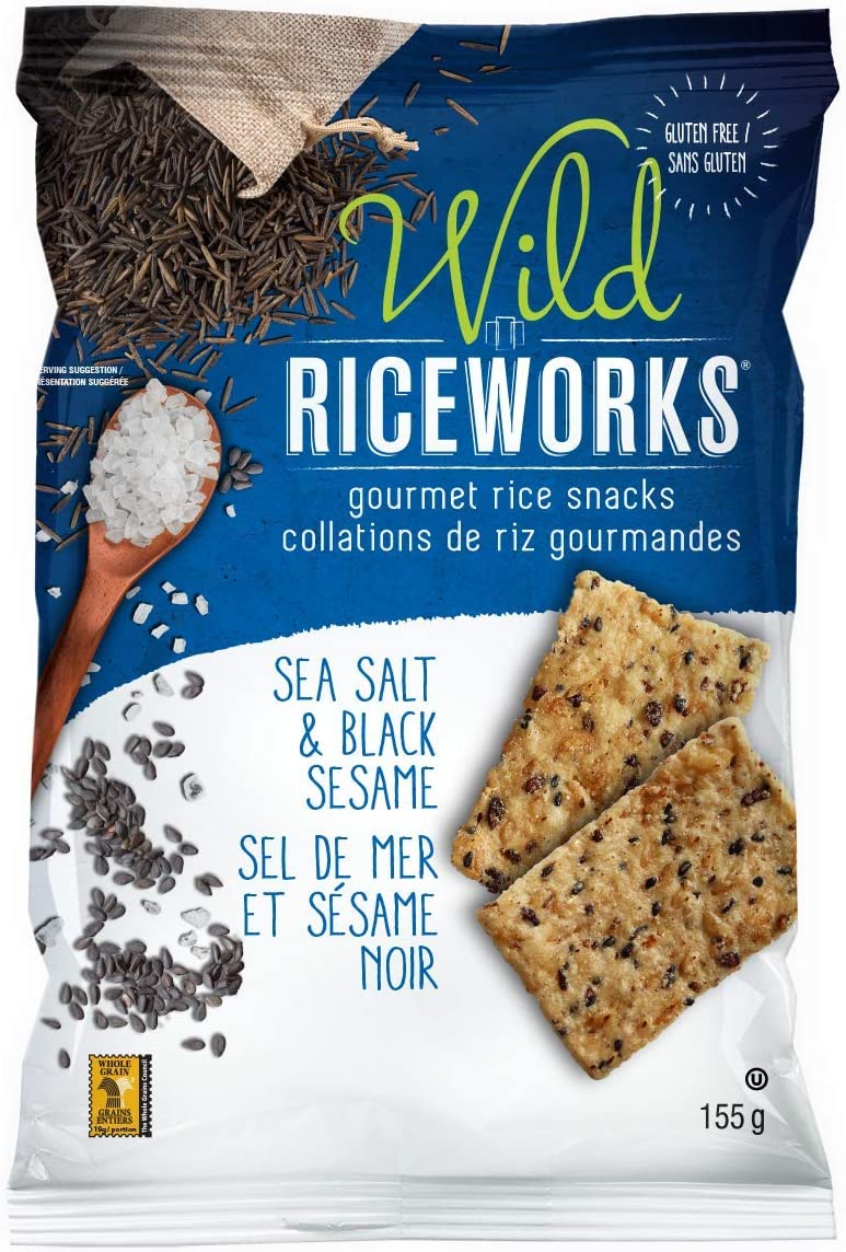 RiceWorks Sea Salt & Black Sesame Chips (155g)
