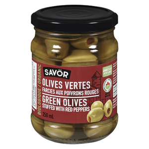 Savor Green Olives Stuffed w/ Red Peppers (250ml)