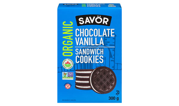 Savor Organic Chocolate Vanilla Sandwich Cookies (300g)