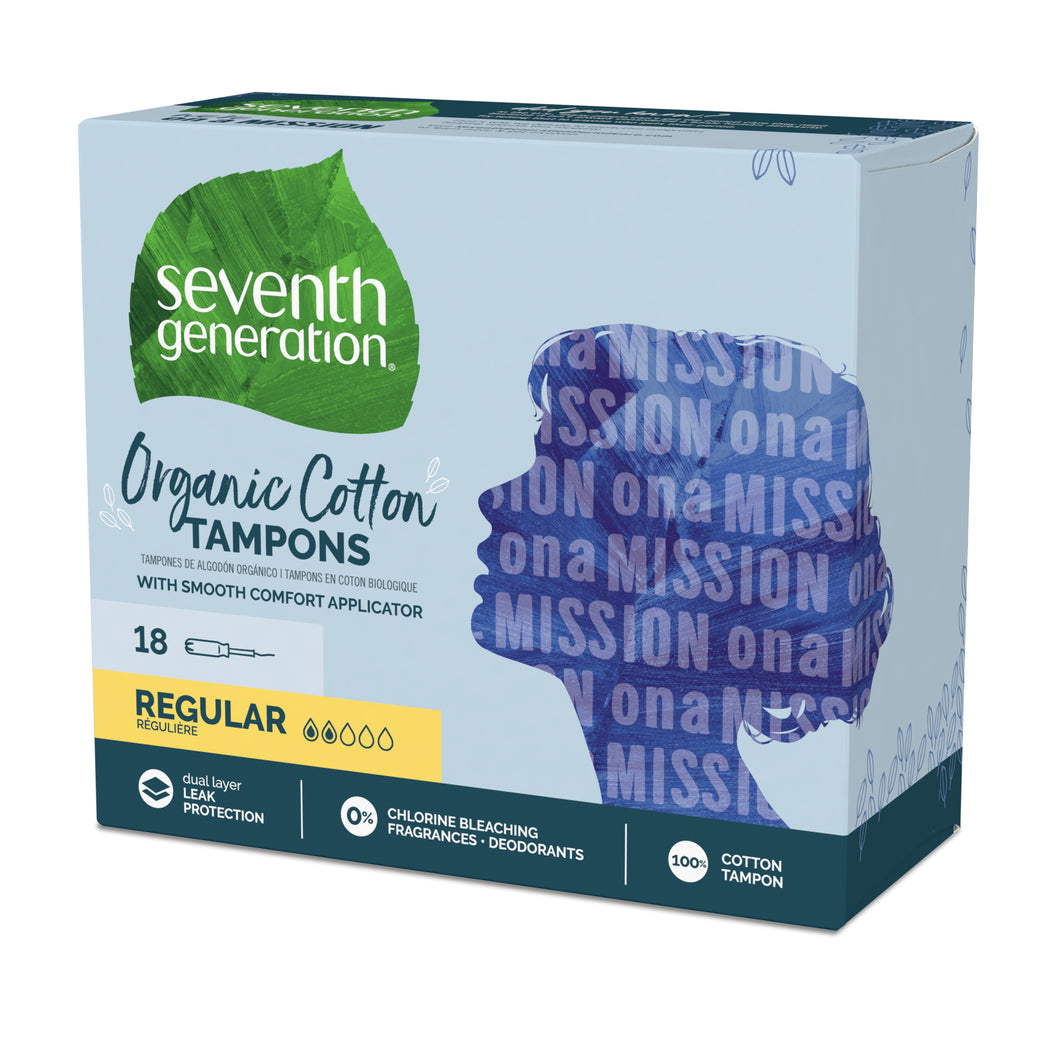 Seventh Generation Organic Cotton Tampons - Regular w/ Applicator (18ct)