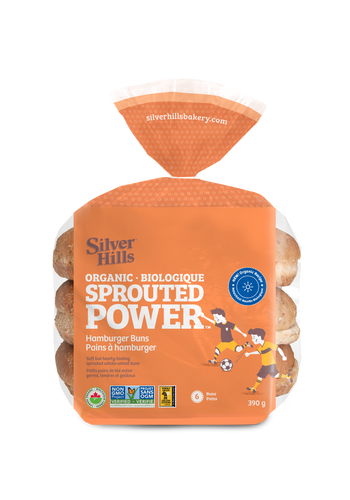 Silver Hills ORGANIC Sprouted Hamburger Buns w/ SESAME SEEDS (6 Buns)