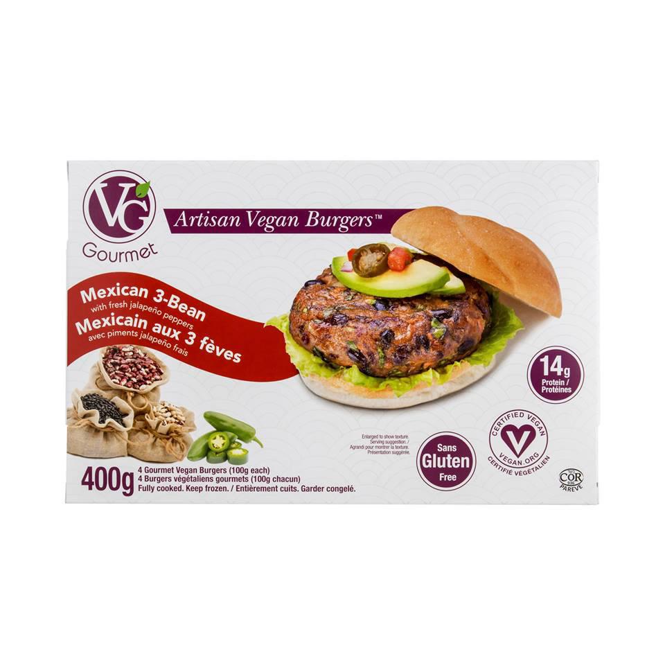 Vegetarian Gourmet Mexican 3-Bean Vegan Burgers (4/pack)
