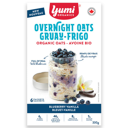 Yumi Organics Overnight Oats Blueberry Vanilla (6 Packets)