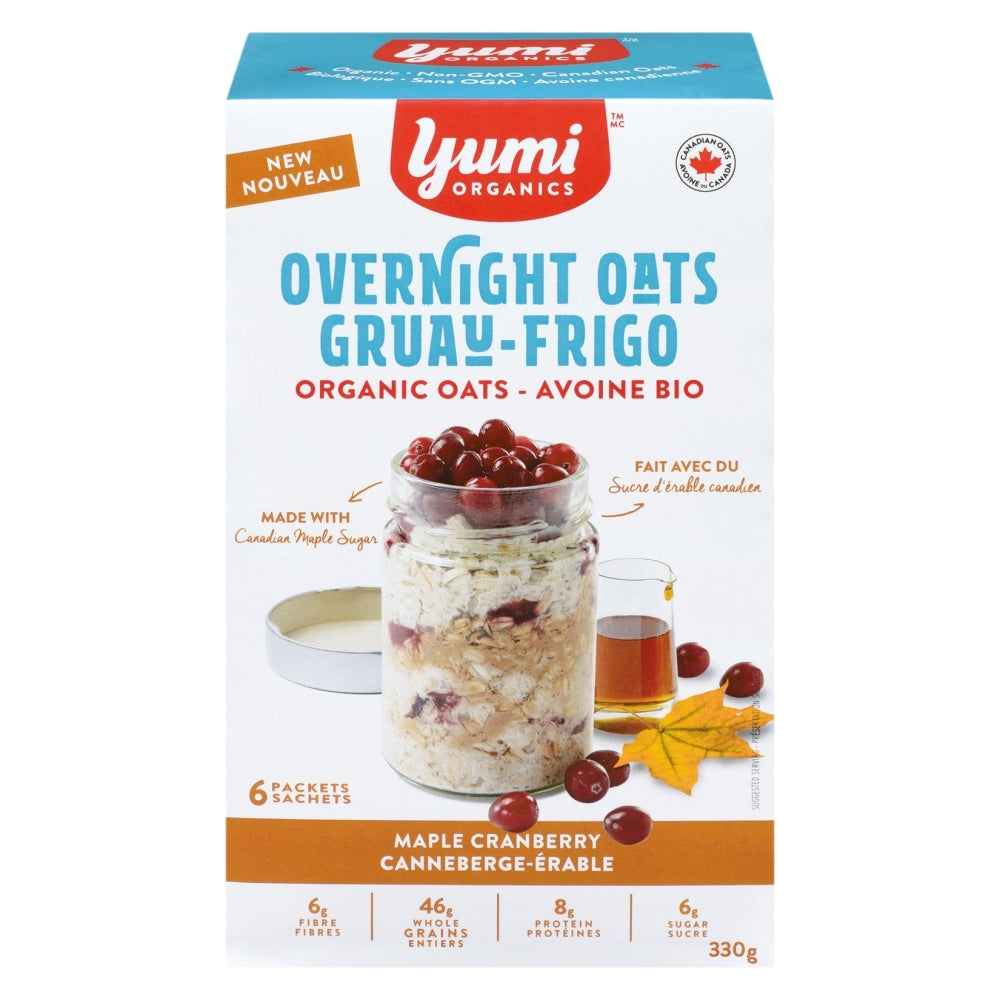 Yumi Organics Overnight Oats Maple Cranberry (6 Packets)